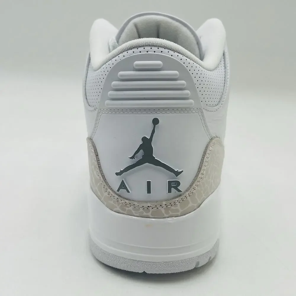 Nike Air Jordan 3 Retro White Silver Sneakers CT8532 111 Men Size 13 NEW